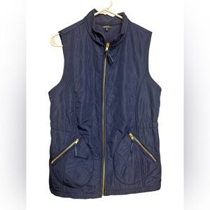 Hannah Navy Quilted Vest with Gold Accents